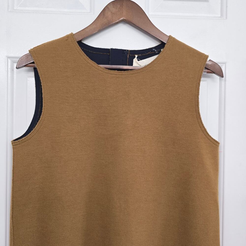 PortsPure Designer Wool Blend Colorblock Dress Asymmetrical Midi Minimalist Luxe - Picture 4 of 16